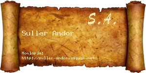 Suller Andor névjegykártya